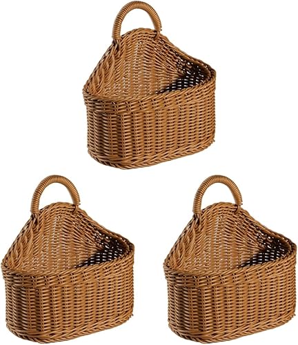 Cabilock Estante de decoración de frutas, organizador de decoración de punto, organizador colgante de balcón, macetas de ratán, contenedor de