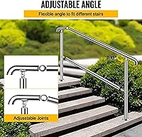Vista 4 de Stainless Steel Stair Railing Handrail Steps 304 Stainless Steel Porch Deck Patio Railing for Indoor&Outdoor Adjustable Metal Transitional Hand