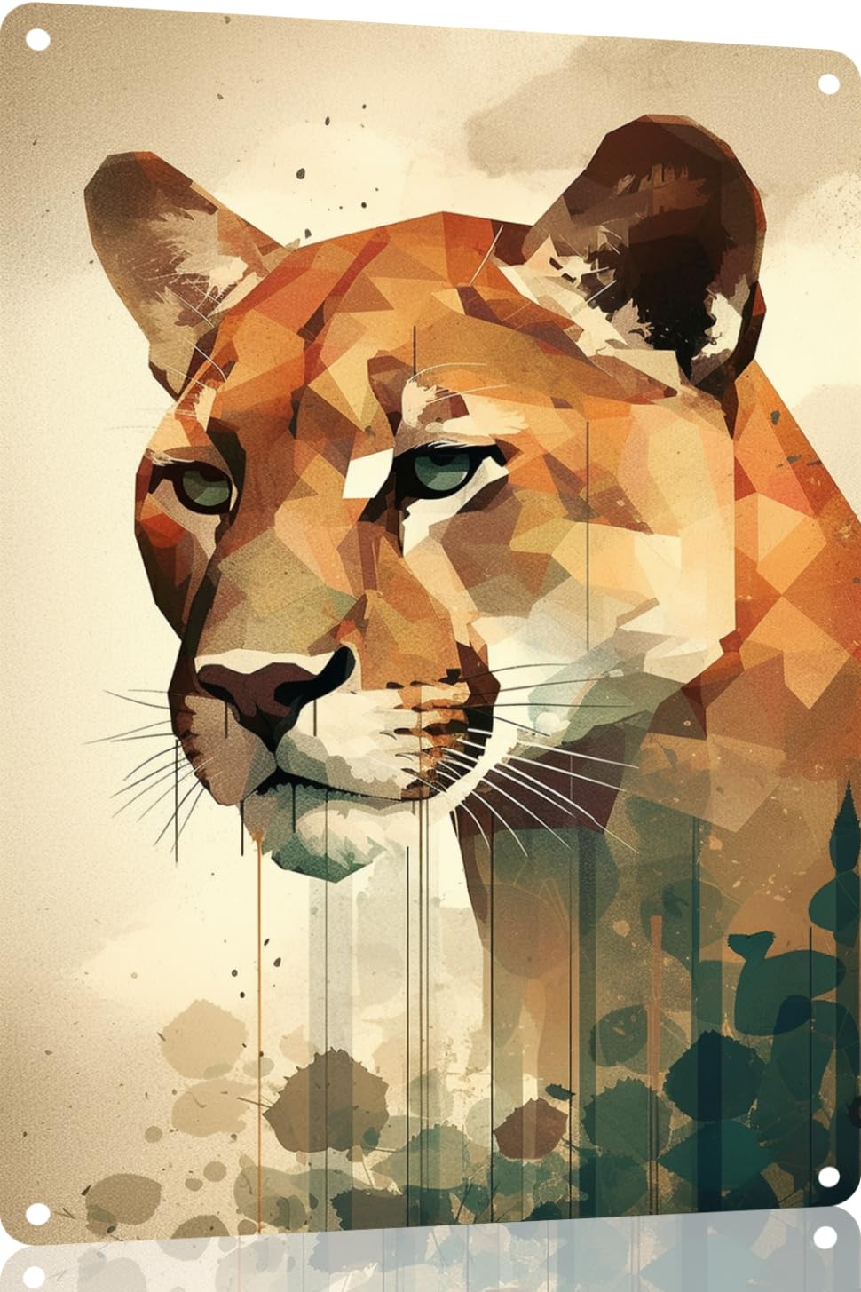 Retro Cougar Metal Tin Sign - Vintage Farmhouse Wall Decor For Home, Kitchen, Bathroom, Bar - Intriguing Wildlife Artwork For Animal Lovers, Nature Enthusiasts 12x16 Inch