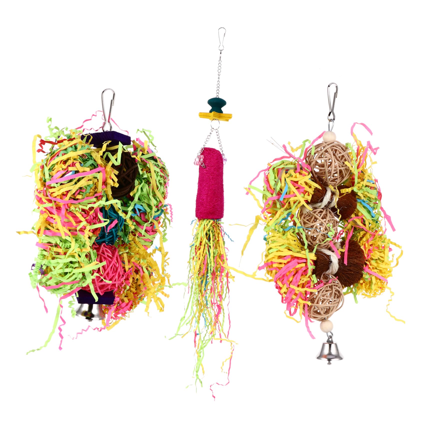 YARNOW 6 Pz Giocattolo Pappagallo Giocattolo Trituratore Di Pappagalli Giocattoli Da Masticare Per Uccelli Giocattoli Amaca Pappagallo Giocattoli Cacatua Gabbia Sospesa Legno L'uccello
