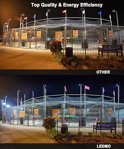 Vista 72 de ledmo Luz LED de estacionamiento de 300 W, 36000 lúmenes, 5000 K, ajustable, ajuste deslizante, iluminación de seguridad con fotocélula