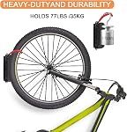 Support mural de vélo pivotant, cintres de vélo pour garage, rangement de vélo à l'espace, sac à vélo robuste peut tenir jusqu'à 77 lbs, installation facile, paquet de 2