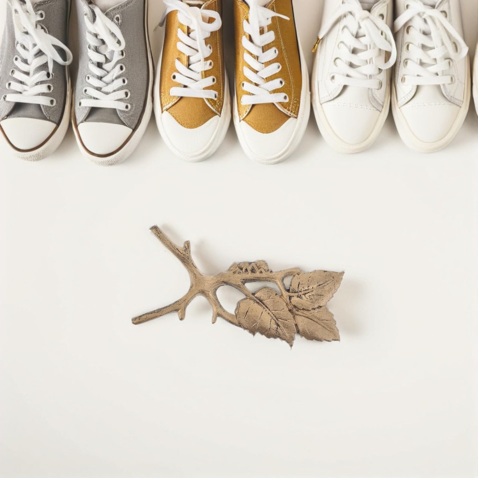 MAGICLULU Ayudante Dorada Hierro de Perezoso Diseño y Fundido Zapatos para Artístico de Rama Estable Delicado para Uso Hogar Interior