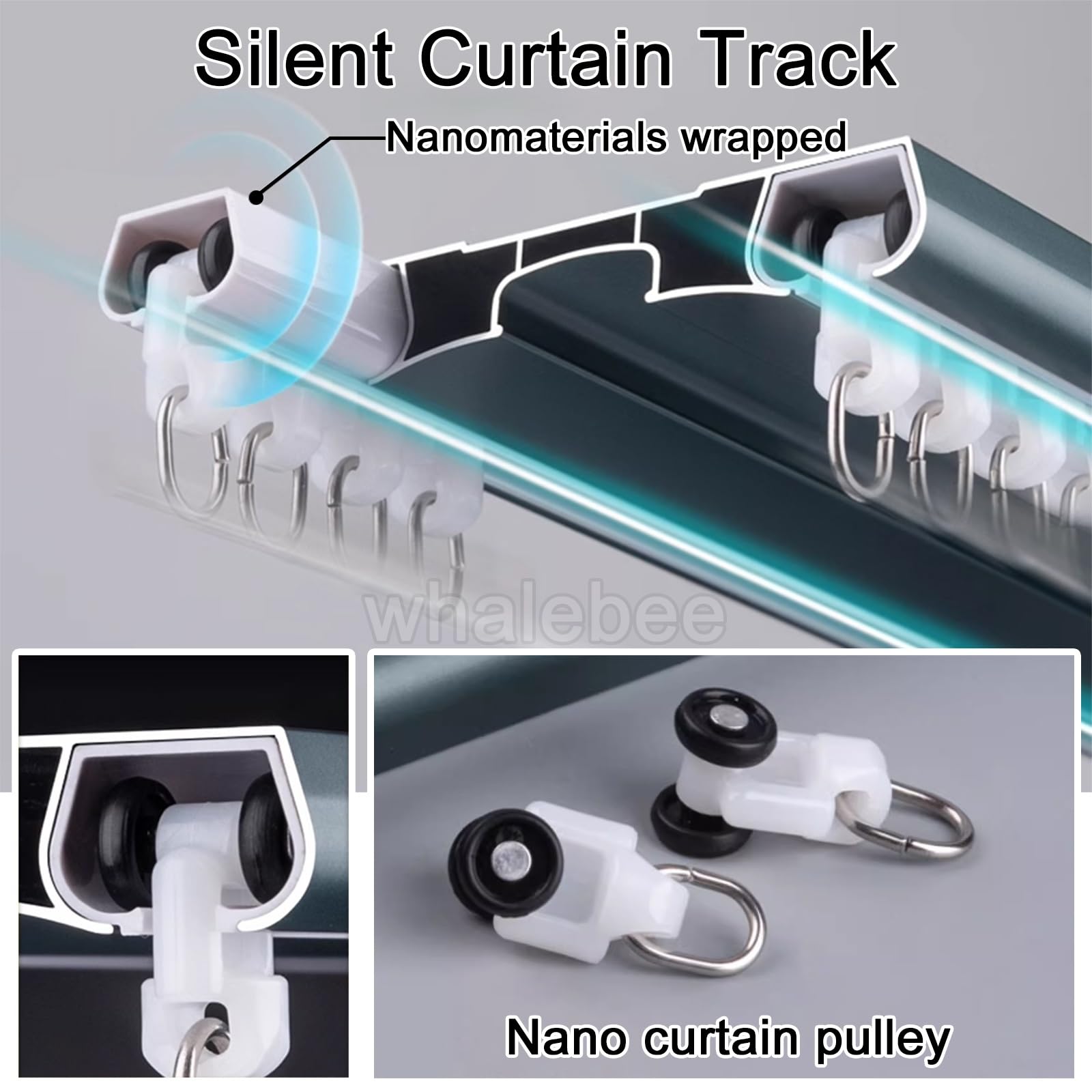 Rails De Rideaux Lourds Rail De Rideau De Plafond En Aluminium, (1m-6m