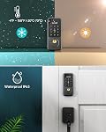 Verrouillage de porte sans clé avec poignée, Hornbill Kit de serrure de porte avant intelligent, Deadbolt de clavier électronique, Ensemble de poignée de porte devant Alexa, Verrouillage numérique via Bluetooth APP/Keyfob/Auto Lock-Matte Black
