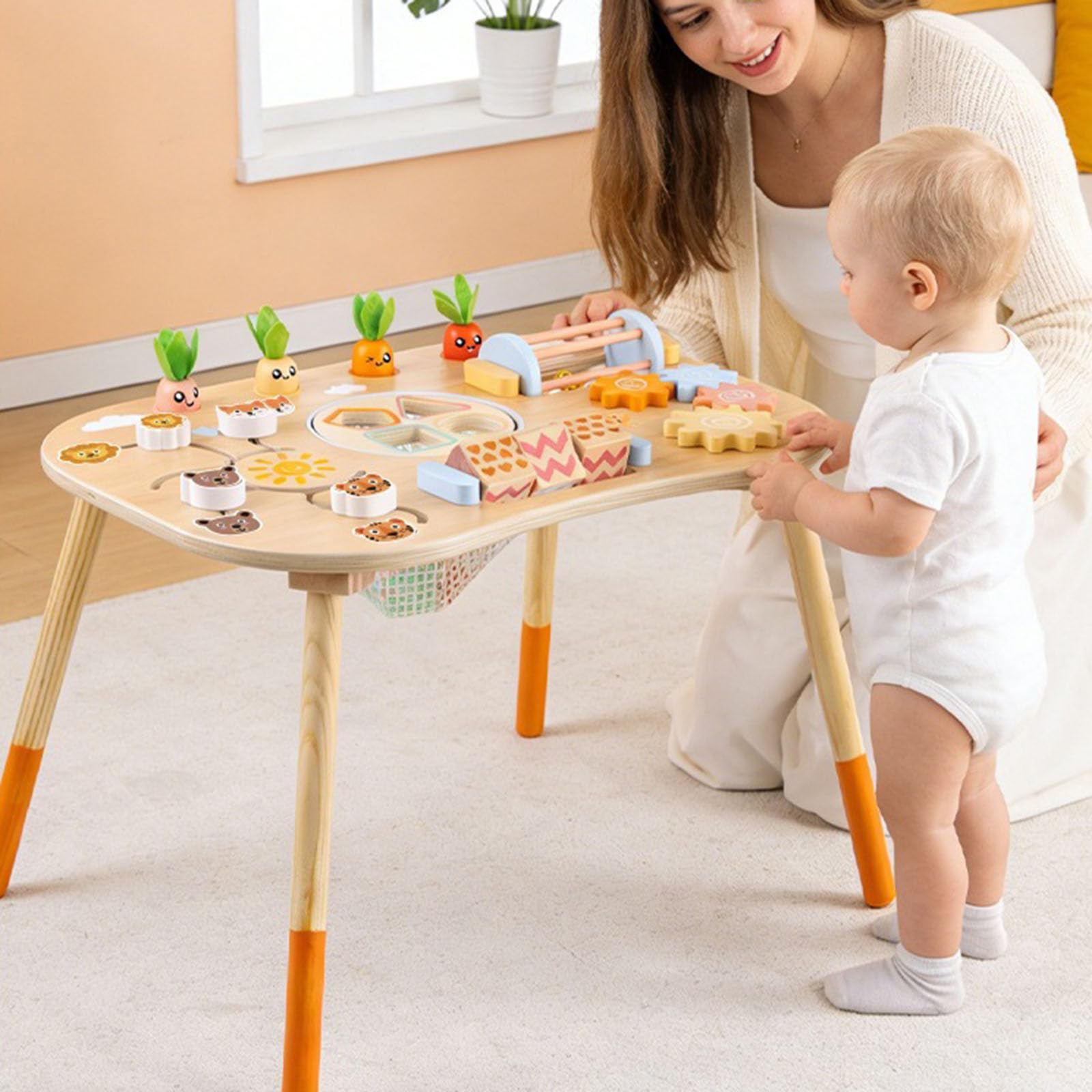 Holzsortierspiel, Aktivitätsbrett, Puzzle Spieltisch, Spielzeug für Lernen Vorschulalter, Feinmotorik, pädagogisches Aktivitätsspielzeug, Früherziehung, Holztisch