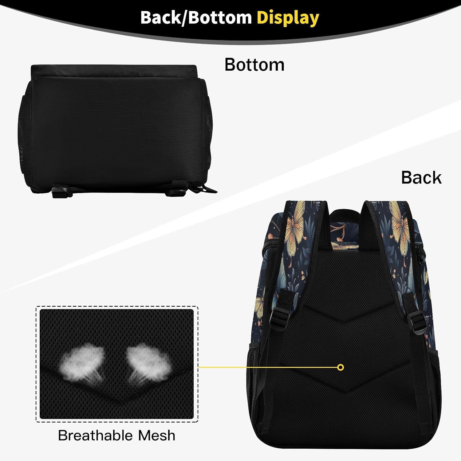 Golden Butterfly Cooler Backpack 36 Cans Leakproof Waterproof Backpack Cooler Bag Beach Accessories Travel Camping Fishing Backpack for Women Men