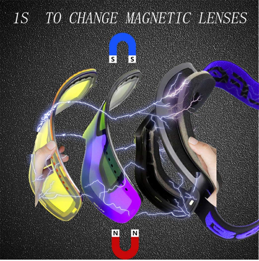 Anti-buée Lunettes de Ski UV400 polarisée Lunettes de Ski, Lunettes de Ski Double Objectif Snowboard Neige Ski Lunettes avec pour Les Femmes Man
