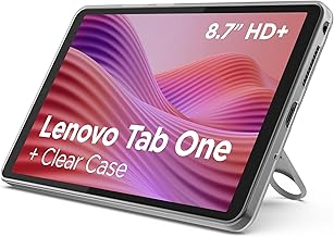 Lenovo Tab One Android Tablet | 8.7 inch HD Display | MediaTek Helio G85 | 4GB RAM | 64GB | Wi-Fi 5 | Clear Case