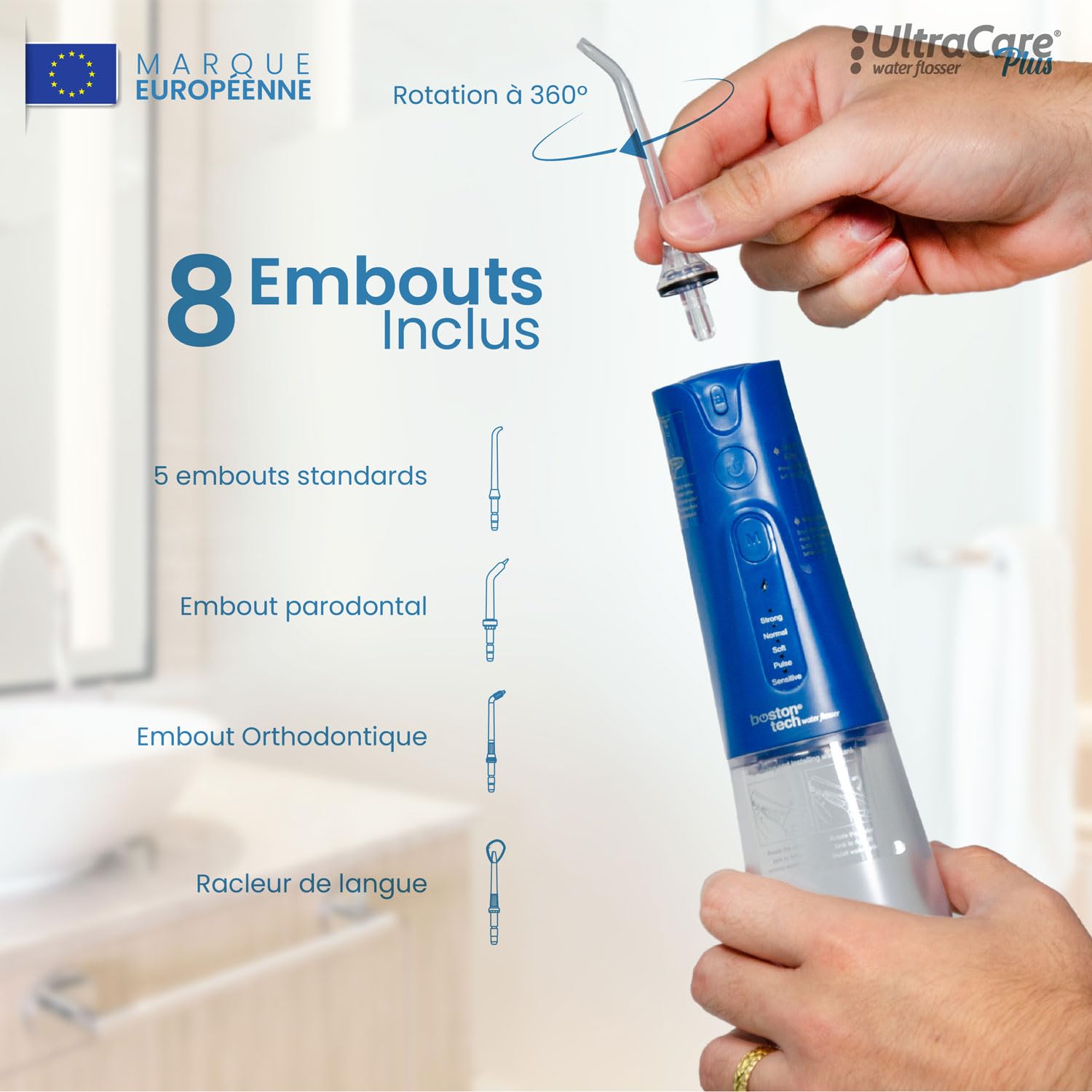Achat intelligent : Aquapik® Plus Hydropulseur dentaire + Aquapik® Mini en un pack | Économisez et prenez soin de votre santé bucco-dentaire à la maison et en voyage | Répond à différents besoins
