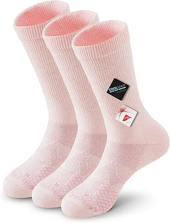 Mokah Stone Diabetic Crew Socks for Men Women, COOLMAX LYCRA Moisture-Wicking Non-Binding Socks Neuropathy Sock, 3 Pairs