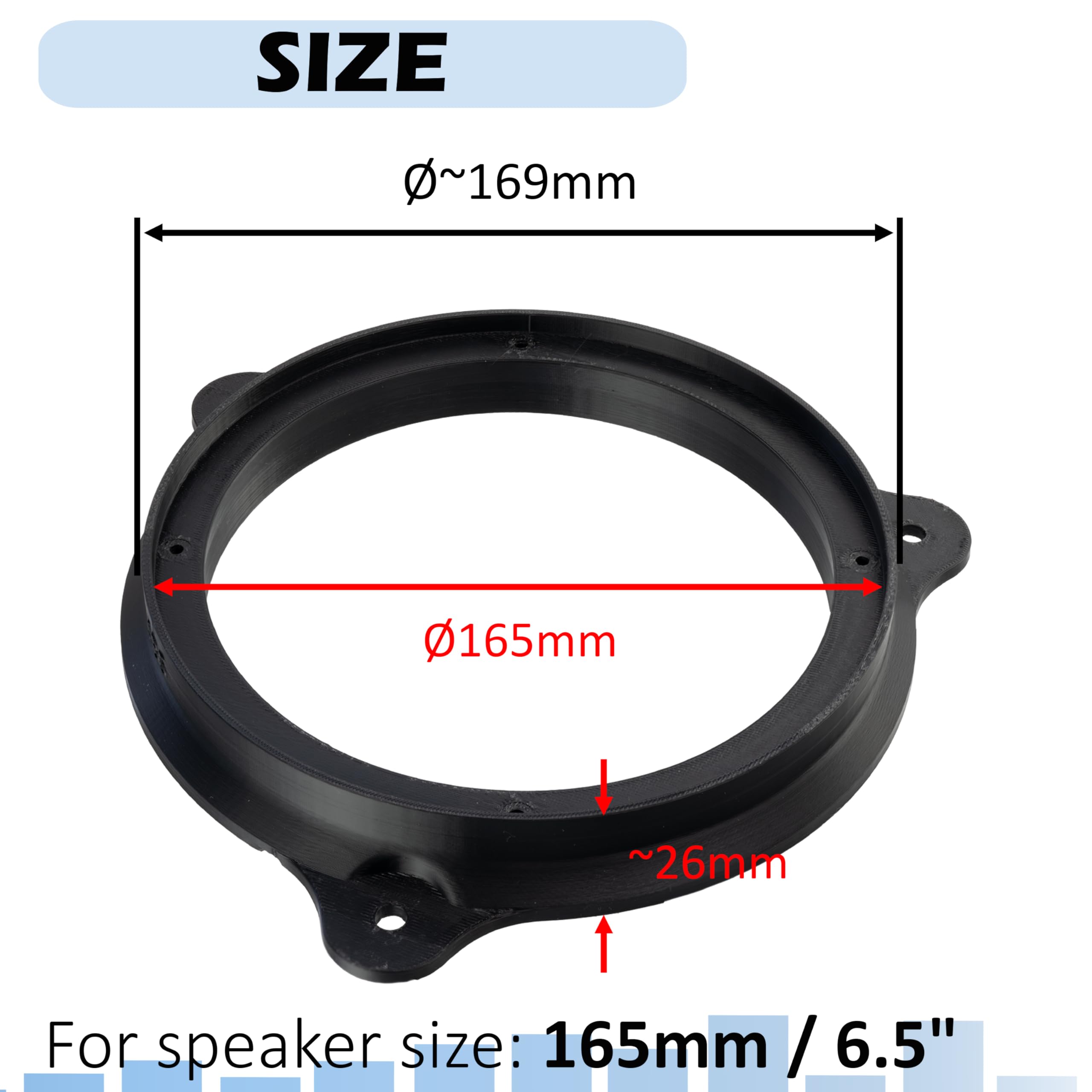 AERZETIX | Kit de 2 adaptadores/Soportes para Altavoces Ø165mm Compatible con Renault Clio MK4 para Puertas Delanteras