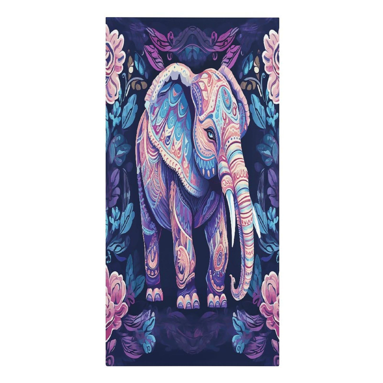 VstaDank Purple Elephant Beach Towel Microfiber Oversized Beach Blanket Super Absorbent Soft Pool Bath Towel Sand Free Quick Dry Travel Towels Gifts for Yoga Sports Adults 30" X 61"