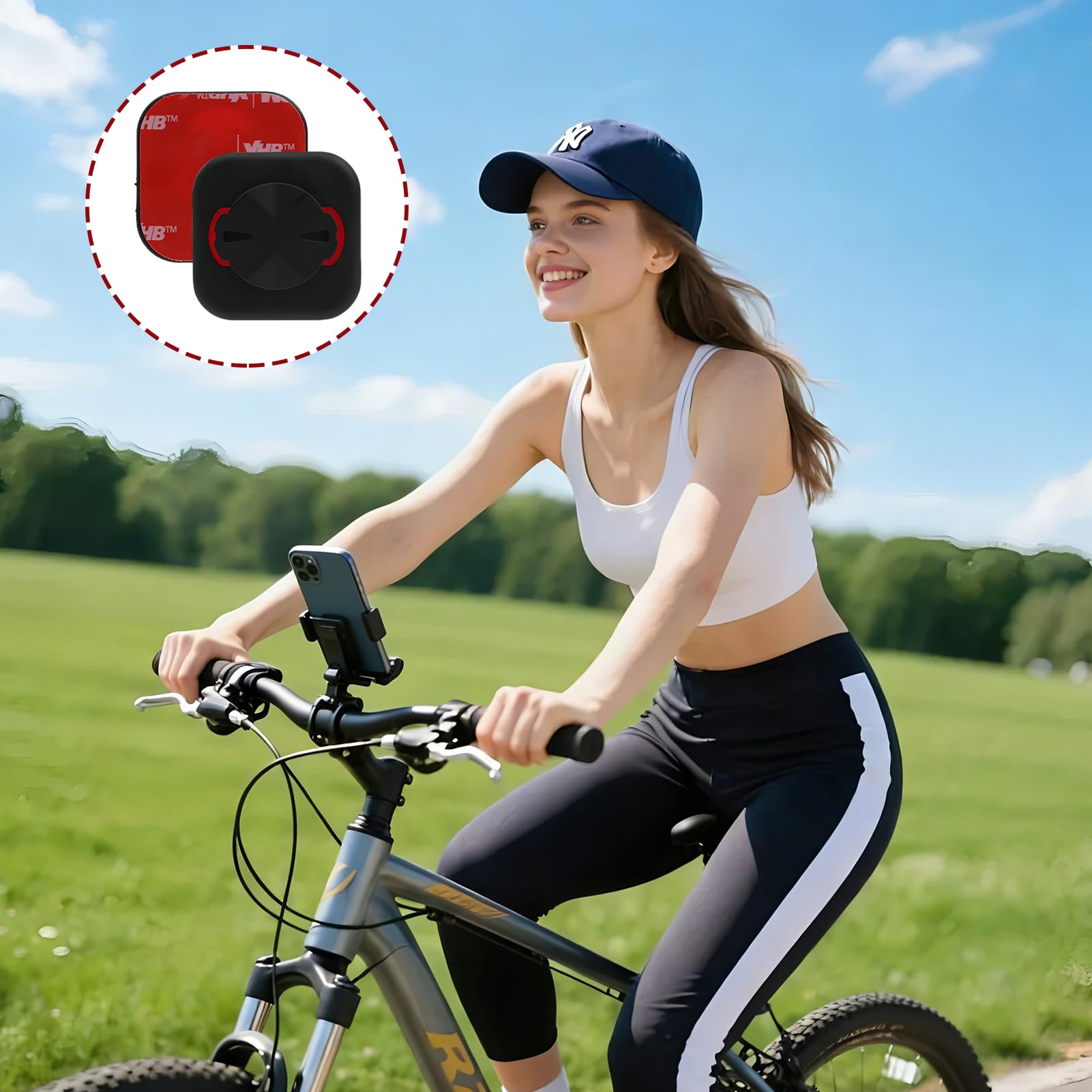2 soportes adhesivos de teléfono para bicicleta – adaptador de montaje para Sigma Rox y Garmin Edge, soporte de extensión GPS de plástico — view 5