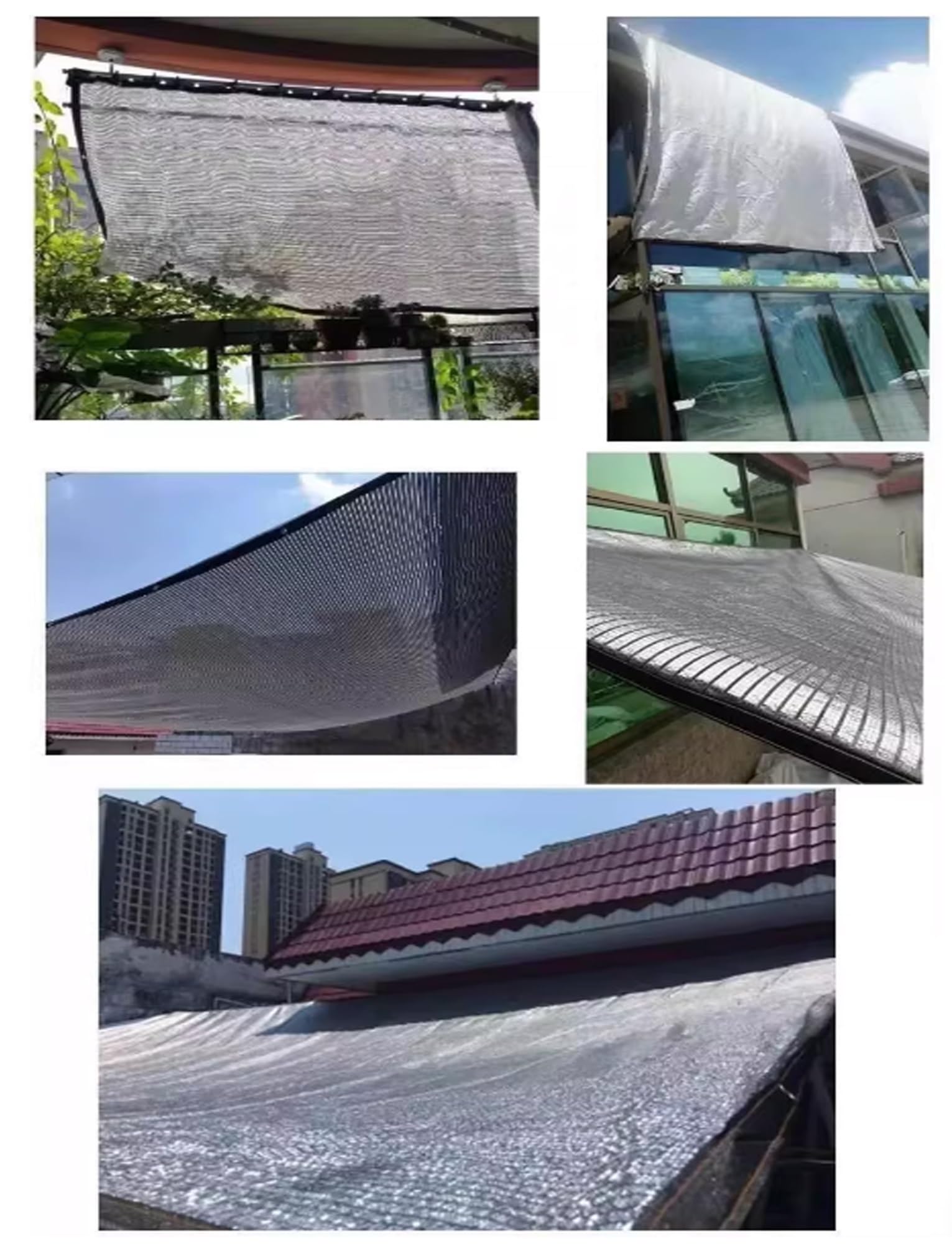 Générique Toile d'ombrage en Aluminium épais et renforcé pour Serre, Balcon, Jardin, pergola extérieure, abri de Voiture. avec Bords et œillets. Dimensions : 5 x 10 mètres (16,40 x 32,81 pi).