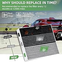 Vista 4 de CF10134 Filtro de aire de cabina con repuesto de carbón activado compatible con Honda Civic Crosstour Acura CR-V Odyssey Accord Legend CSX ILX MDX