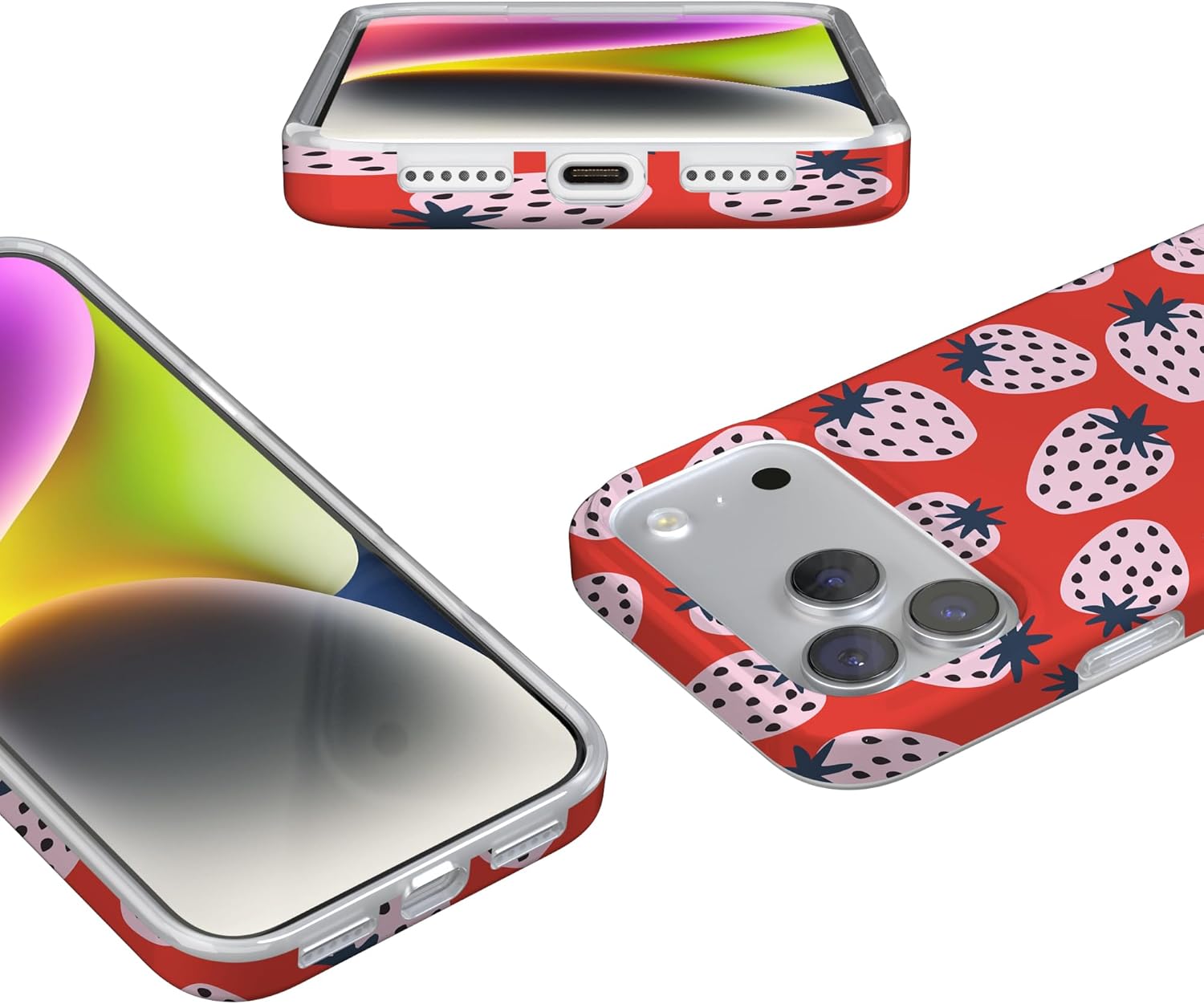 Casely iPhone 17 Pro Max Case | I'd Pick You | Red Strawberry | Compatible with MagSafe | Classic Ultra Slim Design
