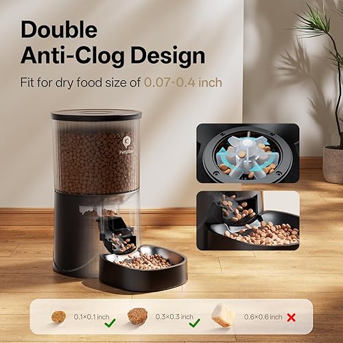 Miniatura 4 de PETULTRA Alimentadores automáticos para gatos WiFi, control de aplicación, dispensador de comida seca para perros y gatos, 4L, alimentador