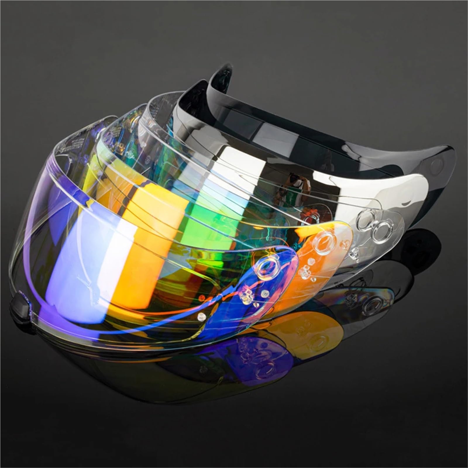 Visiera per casco Visiera for casco da moto Lente for Accessori for Copricasco for protezione antipioggia antigraffio(Revo Blue)