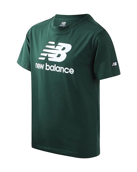 New Balance Boys T Shirts - Short Sleeve Cotton Crewneck Graphic Tees, Athletic Logo Shirts for Boys (Sizes: 8-20)