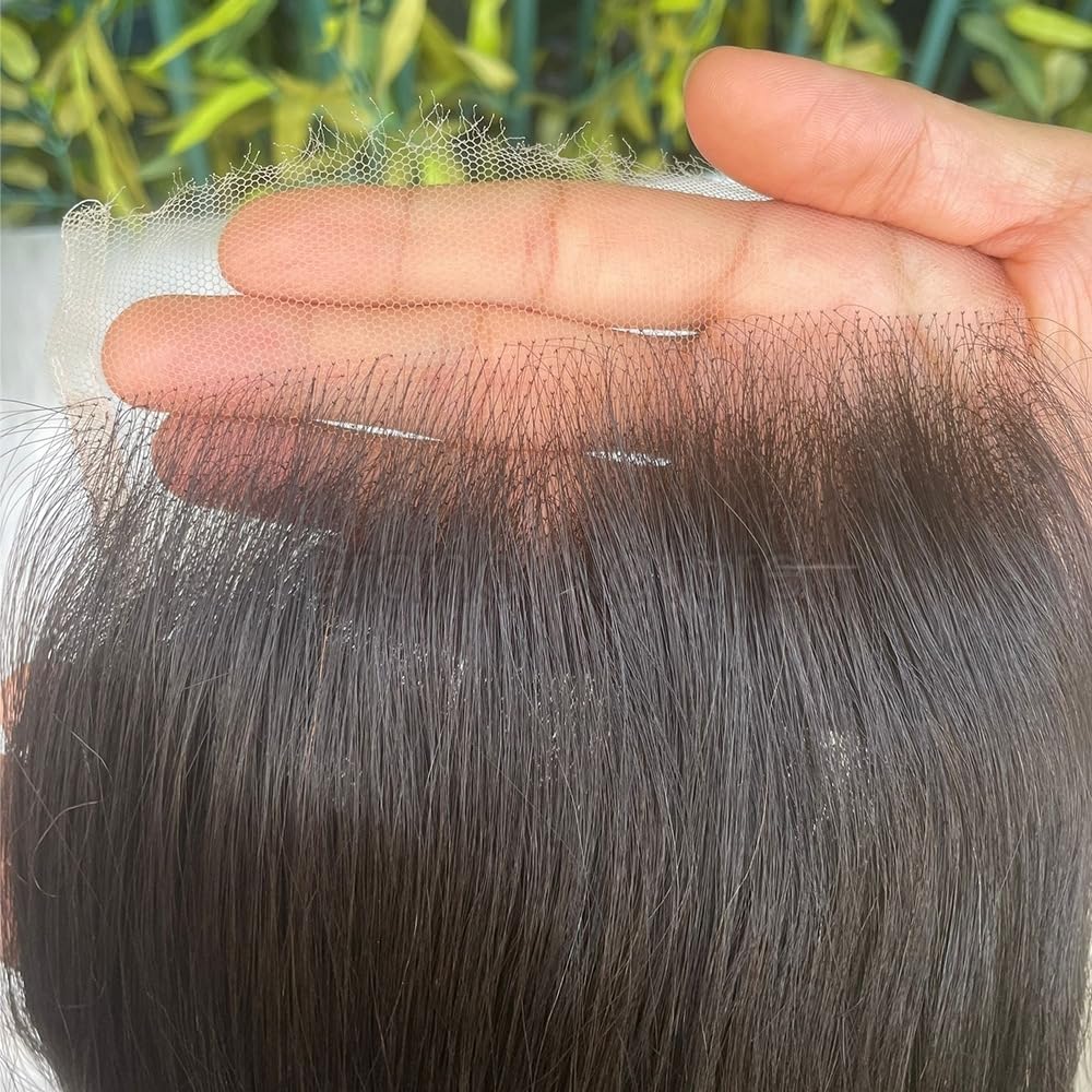 Grand Nature 5x5 HD Lace Closure, Virgin Human Hair Lace Closure Straight, Pre Plucked Natural Hair Line With Bleachable Knots