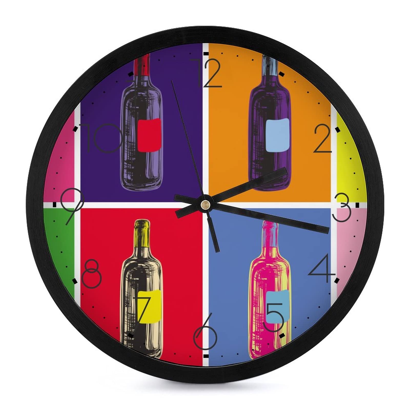 Pendule murale design bouteille horloge silencieuse salon bureau 25.4 cm