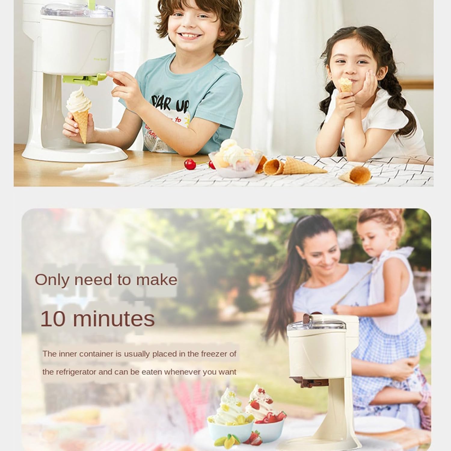 Ice Cream Maker ice cream maker dispenser machine One Push Operation soft serve ice cream Mixture Machine For DIY Kitchen Home