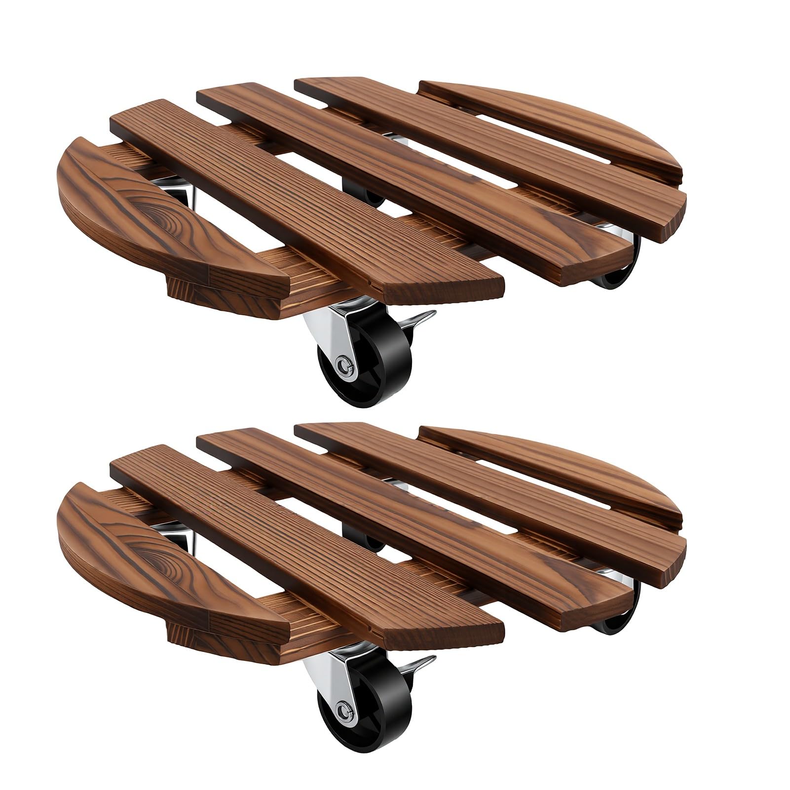 Base en bois pour pot de fleur RIZGHWOY support rond à roulettes pour déplacer vos plantes
