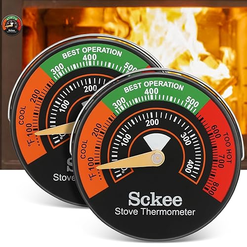 Miniatura 8 de Termómetro de estufa de leña, termómetro magnético de temperatura para estufa de leña, estufa de gas, estufa de pellets, medidor de temperatura para