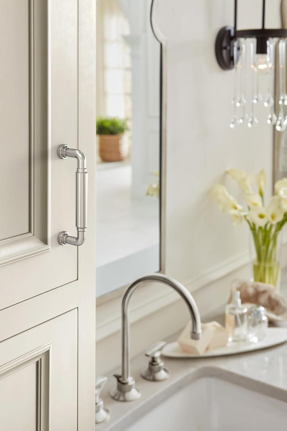 Amerock Coble 3-3/4 inch (96mm) Center-to-Center Polished Nickel Cabinet Pull, BP37662PN