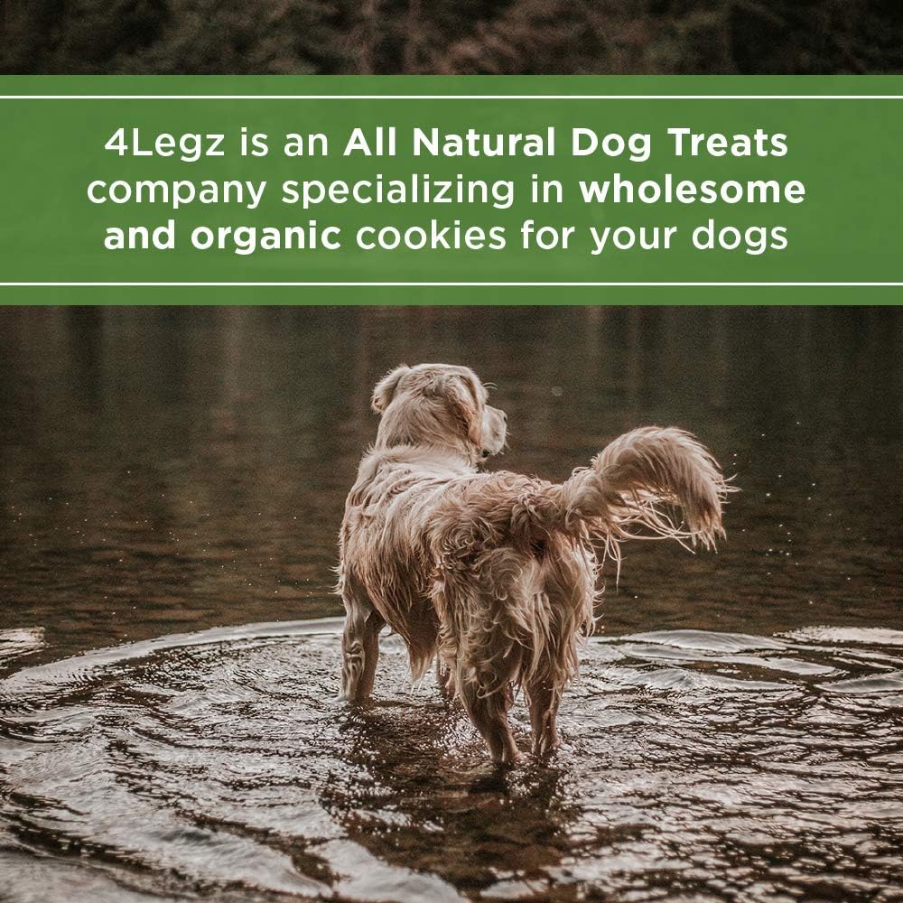 4Legz Organic Peanut Butter & Molasses Dog Treats – Healthy, Crunchy, Vegan Biscuits with Whole & Real Ingredients – All Natural & USA‐Baked, 4 Pound Bag