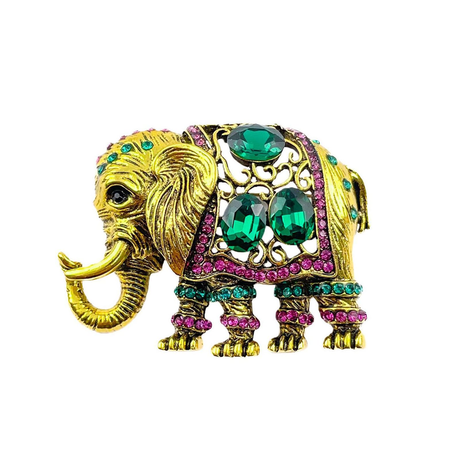 mgbmyltm Elephant Brooch for Men, 1Pcs Saree Pin for Men or Women Suit, Crystal Studded Lapel Pin, Brooch for Men or Women Formal, Lapel Pin for Man Suit for Weddings & Formal Occasions-picture-11