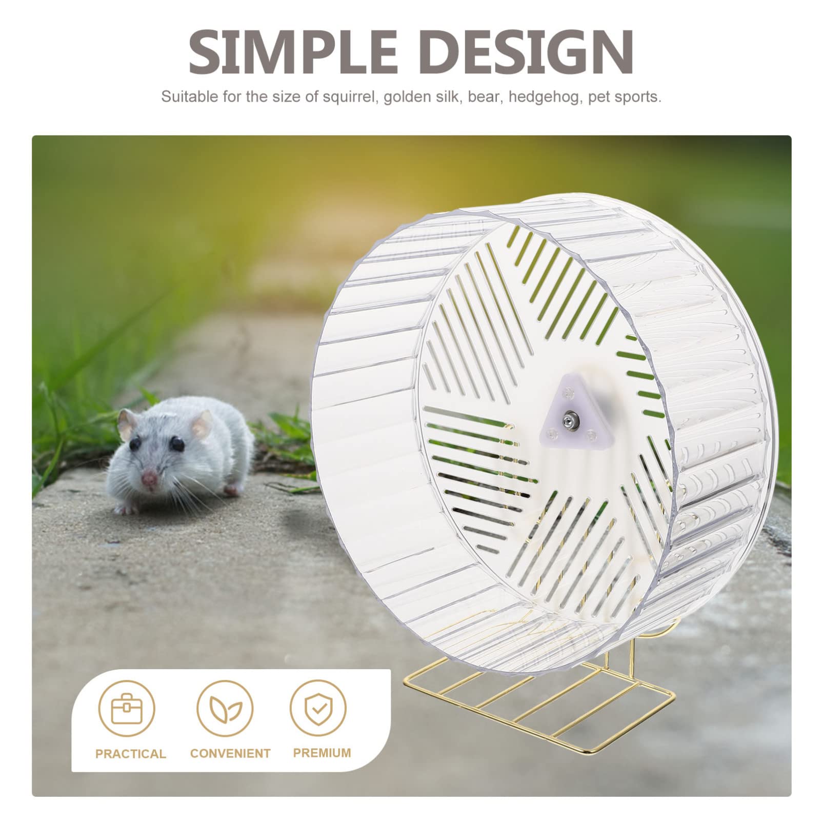 Rueda De Hámster Silenciosa y Estable Soporte, Accesorio De Plástico para Mascotas Pequeñas, Tamaño Grande, Uso En Jaulas para Hámsteres y Chinchillas