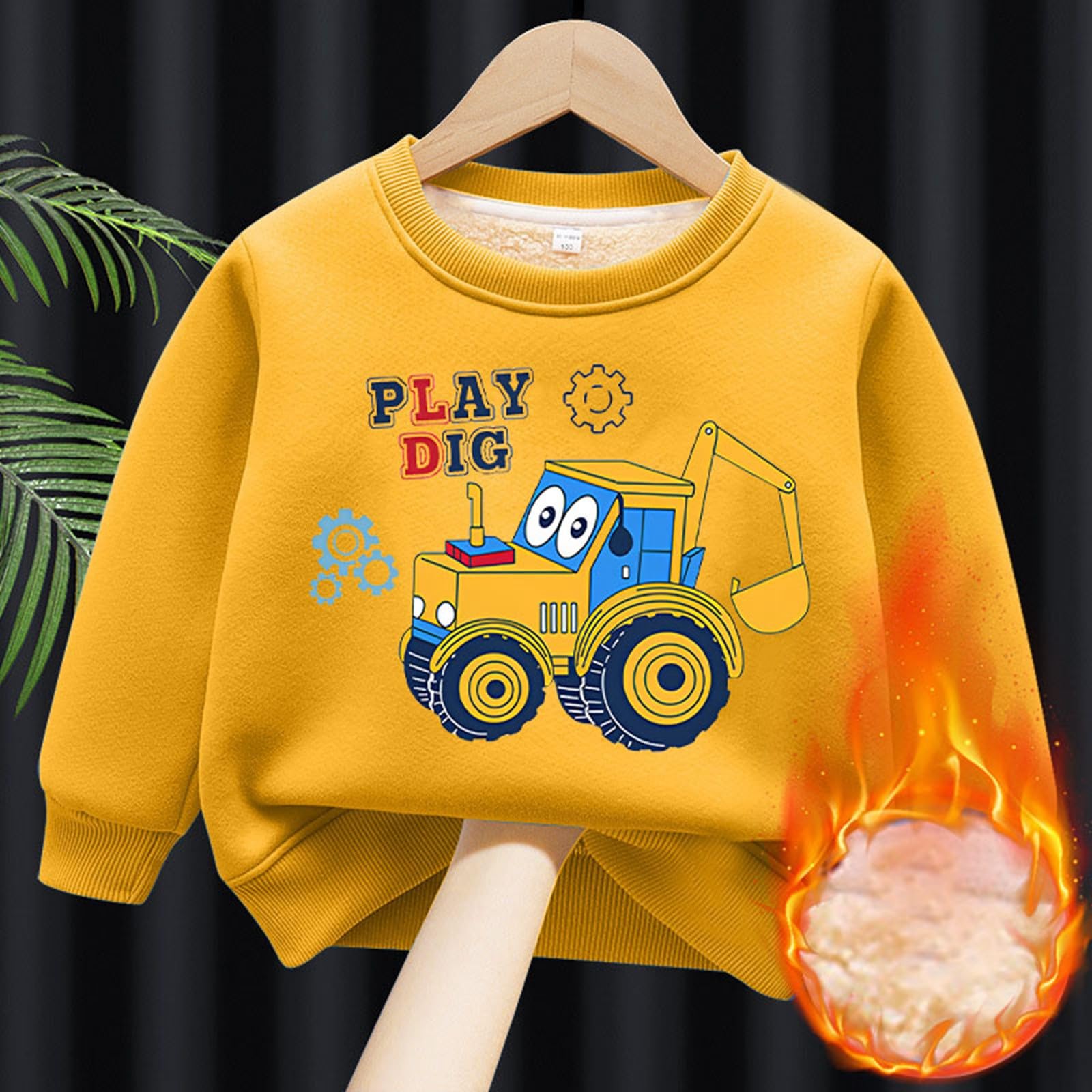 Generisch Pantalones de chándal para niños sudaderas completas con cuello redondo y forro polar para niños, niños y niñas, parte superior gruesa y cálida ropa bebé niño 86