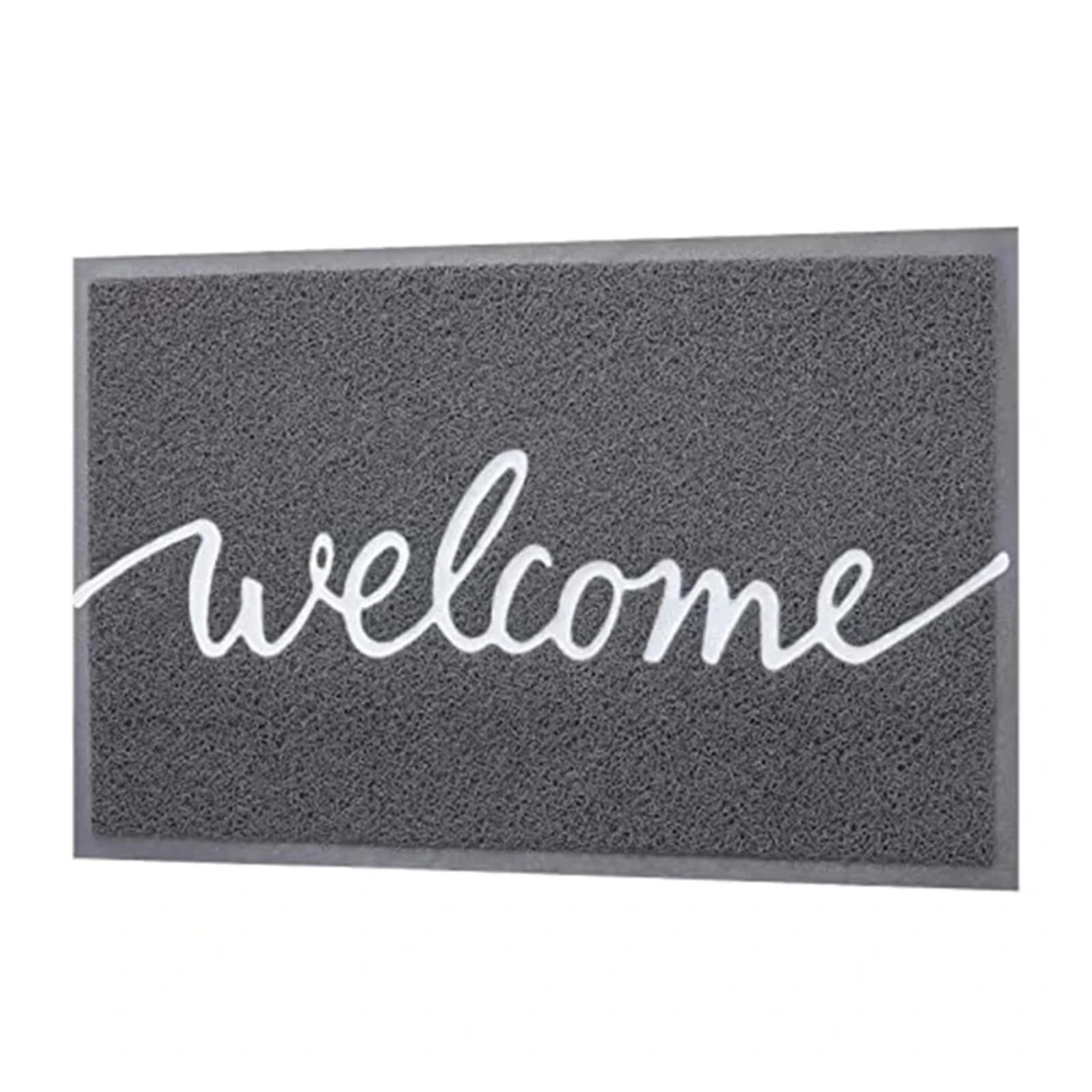 Alfombra de puerta PVC con letras de bienvenida y base de goma para el suelo 1