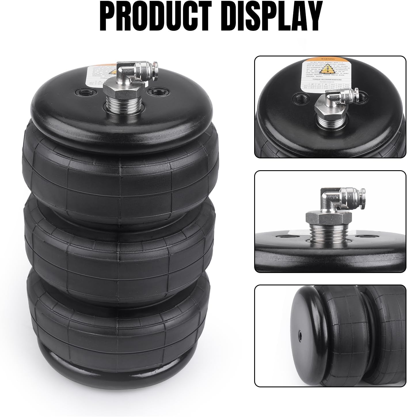 Universal Air Suspension Spring Triple Bellow Standard 2600 lb 1/2"npt Single Port Air Ride Strut Assembly universal for most brand trucks 3E2300