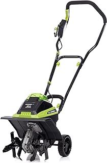 Earthwise Power Tools by ALM TC70040EW - Cultivador/cultivador eléctrico inalámbrico de iones de litio de 11 pulgadas, 40 voltios, batería de 4 Ah y cargador incluidos, color verde