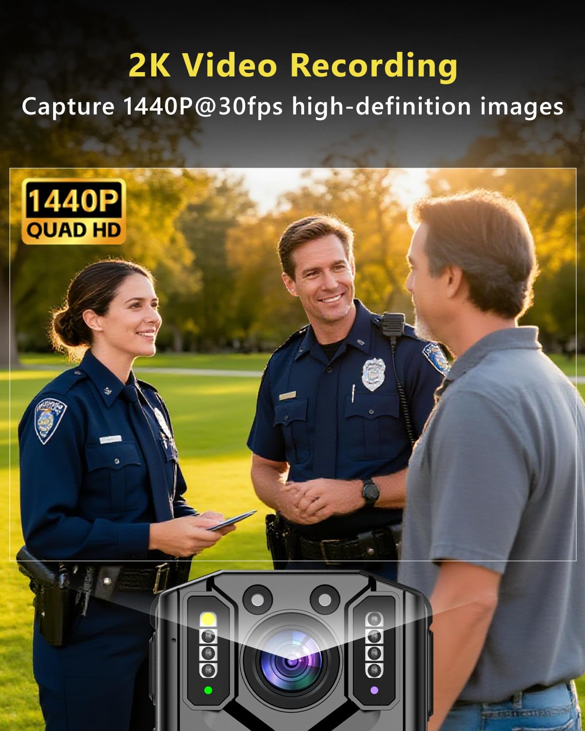 Z5 2K/1440P 256GB HD Body Camera, 8-10H Registrazione IP67 Impermeabile Corpo Telecamere con Audio e Video Registrazione, Body Cam per Polizia Escursionismo Meeting Guardia di Sicurezza Daily