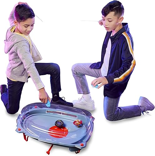 Miniatura 4 de Beyblade Burst Surge Speedstorm Motor Strike Battle Set - Juego de batalla con Beystadium motorizado, 2 juguetes de combate y 2 lanzadores