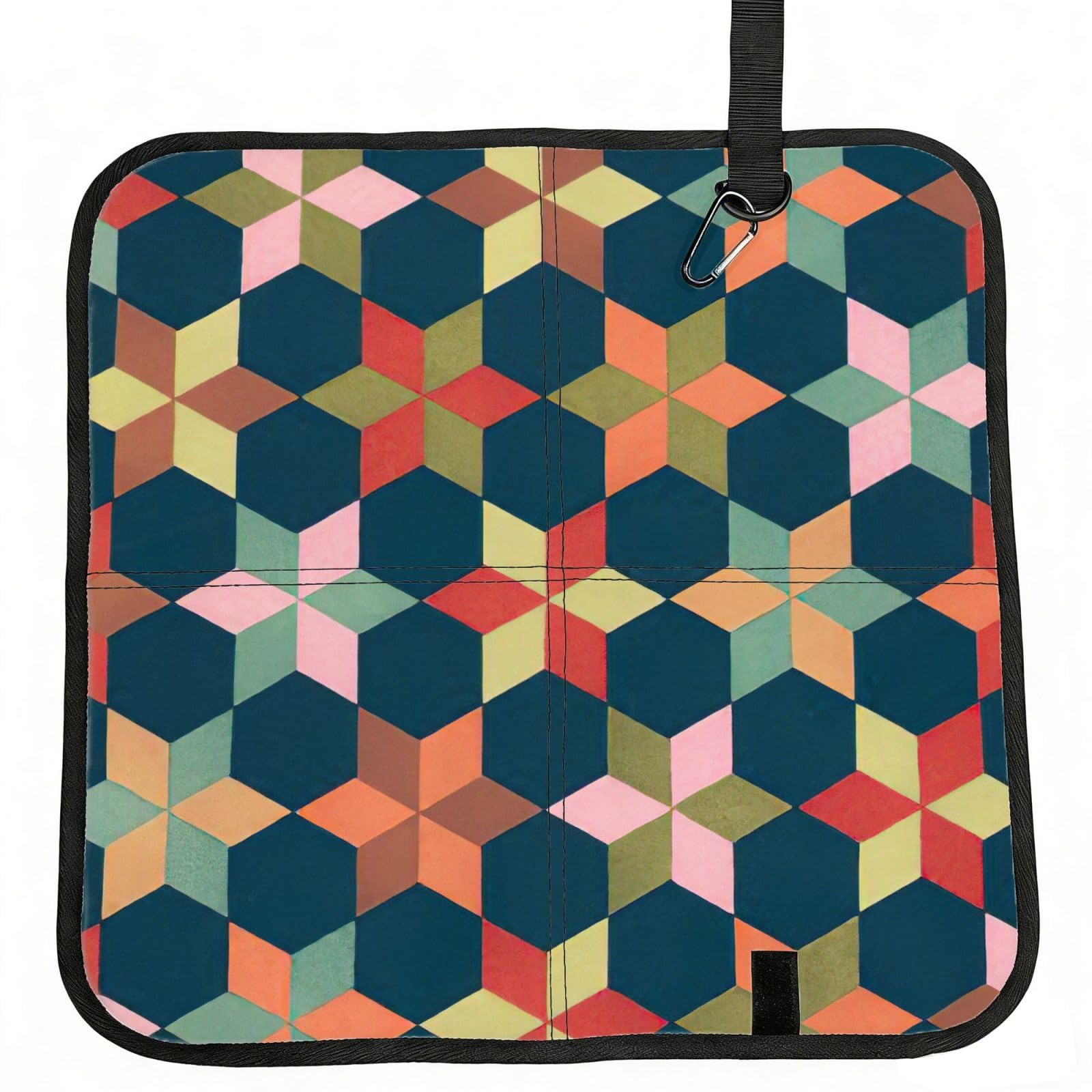 bghdfa Geometriske Print Outdoor Sitting Mat Waterproof Oxford Cloth Seat Cushion Folding Foam Camping Seat For Picnic