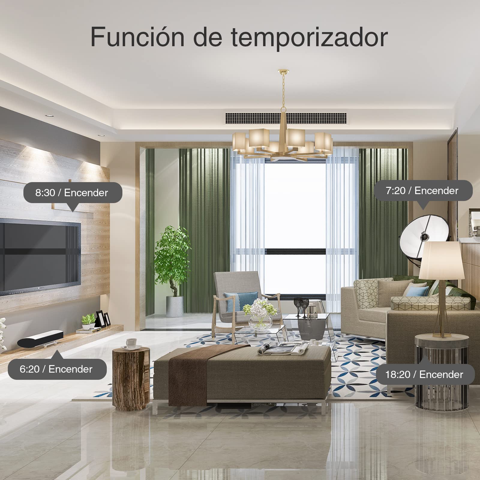 GHome Smart Gniazdko wtykowe z pomiarem prądu, mini gniazdko Wi-Fi, kompatybilne z Alexa/Google Home, pilot zdalnego sterowania aplikacją, sterowanie głosem, harmonogram, 10 A, tylko 2,4 GHz,