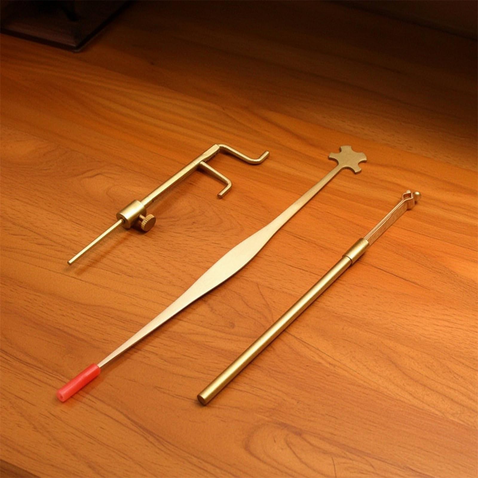 TISHITA Strumento Ad Arco Kit Attrezzi Liuteria Set Misuratore Gancio Morsetto in Ottone per Controllo Lunghezza E Bloccaggio Adatto a Laboratori Tecnici, Set Per Violino