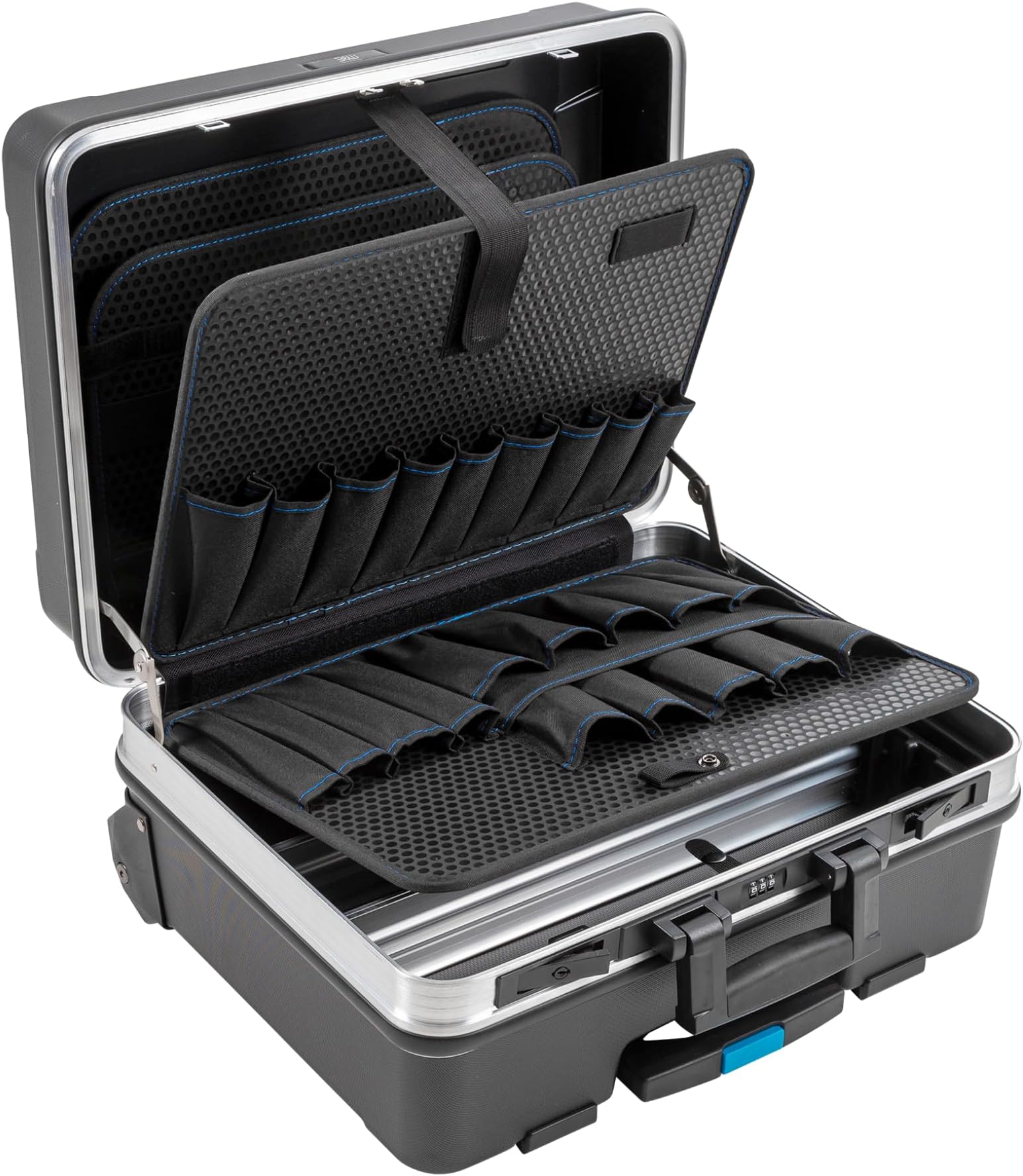 GmbH 6000 JET with tool pockets (ABS case, volume 36 l, 48 x 37.5 x 20 cm inner) 120.04/P , tools not included,Black/Silver