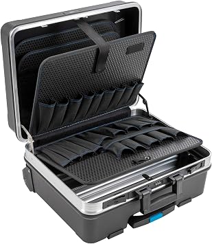 B&W International GmbH 6000 JET with tool pockets ABS case, volume 36 l, 48 x 37.5 x 20 cm inner 120.04/P , tools not included,Black/Silver