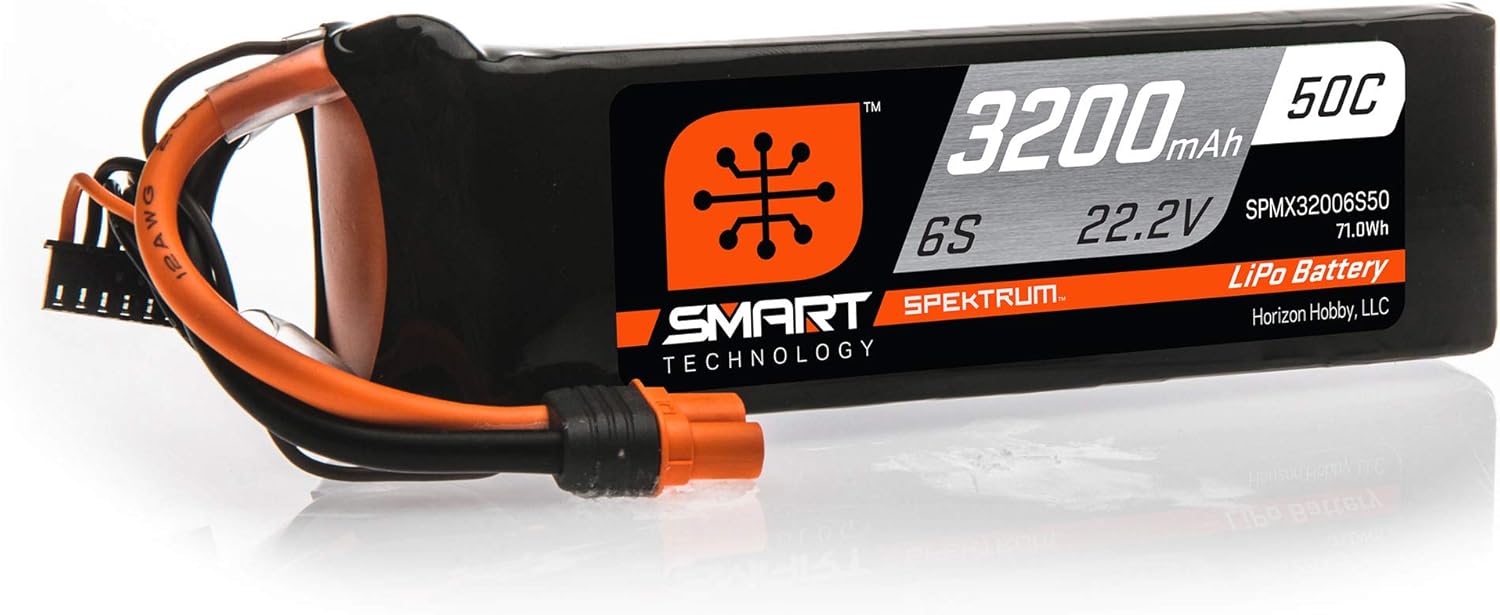 Spektrum 22.2V 3200mAh 6S 50C Smart LiPo Batería IC5, SPMX32006S50