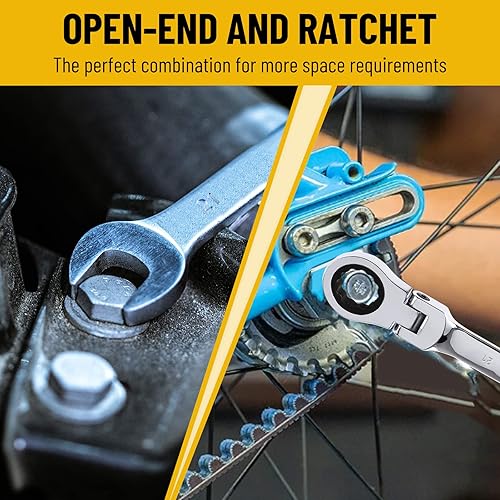 Miniatura 5 de Llave de trinquete de 0.827 in, llave de engranajes de cabeza flexible métrica de 12 puntos, llave de extremo de caja de trinquete, 72 dientes,