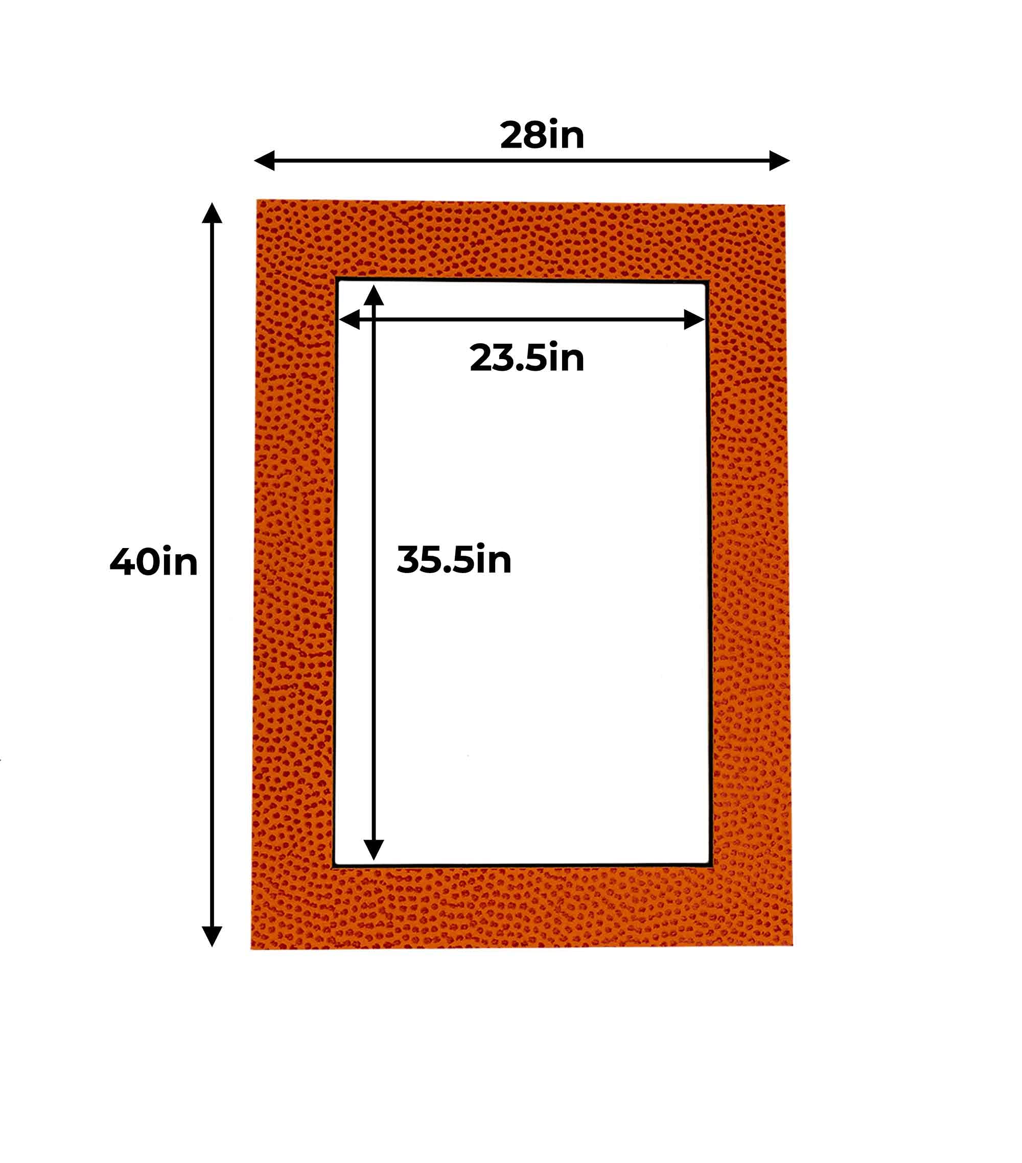 28x40 Mat for 24x36 Photo - Precut Basketball Texture Picture Matboard for Frames Measuring 28 x 40 Inches - Bevel Cut Matte to Display Art Measuring 24 x 36 Inches - Acid Free ONE MAT