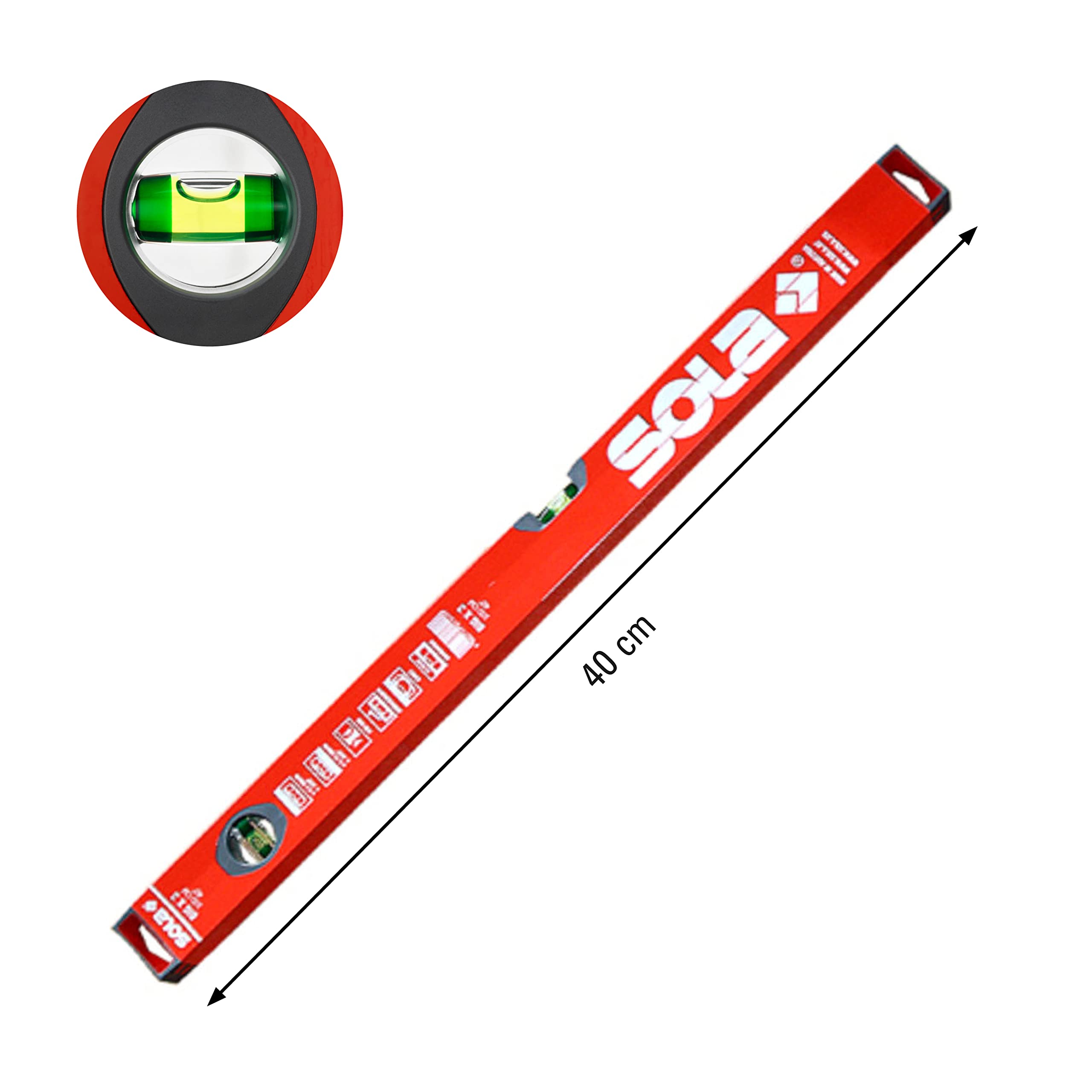 Karl Dahm Sola Nivel de Burbuja – 40cm I Preciso Nivelador de Burbuja en Aluminio Robusto I Herramienta de Medición Profesional con Diseño Mejorado – 11290