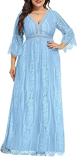 Plus Size Wedding Dress Boho - Maxi Bridal Shower Bohemian Formal Lace Long Dresses