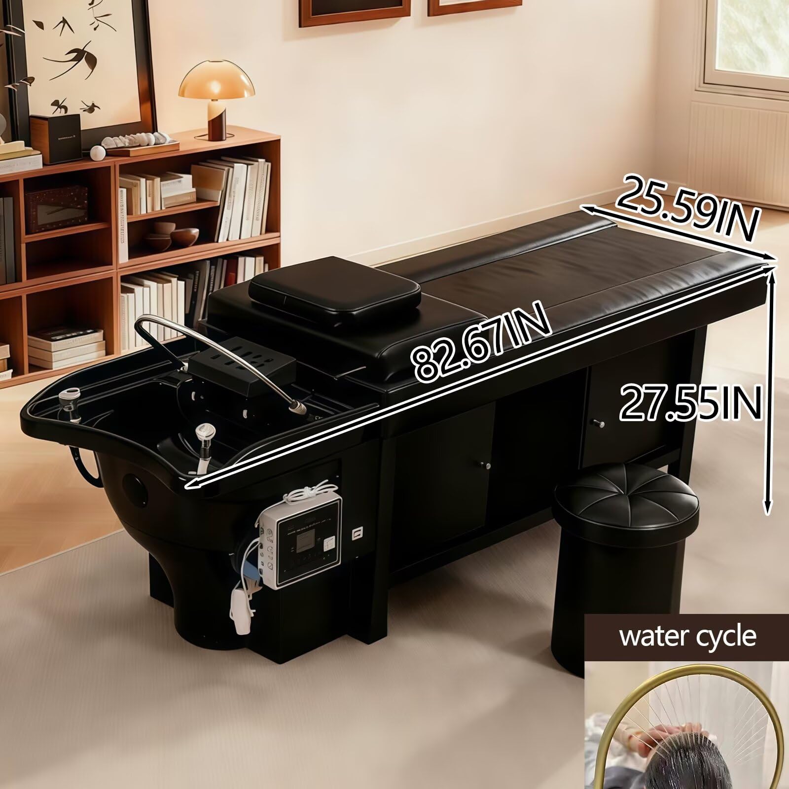 Camilla de spa para cabeza, tapicería profesional para salones de belleza en casa y cuidado de la cabeza.